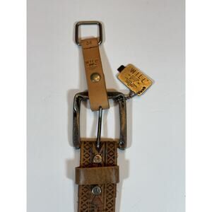 New Size 34 Will Leather Goods Brown Belt Aztec Design